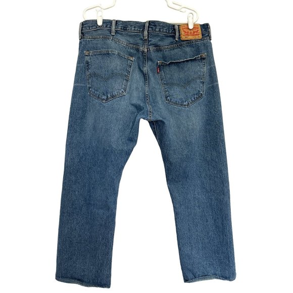 Levis 501xx Jeans Mens Size 40x32 Blue Button Fly Straight Leg High Rise Vintage - Picture 3 of 11